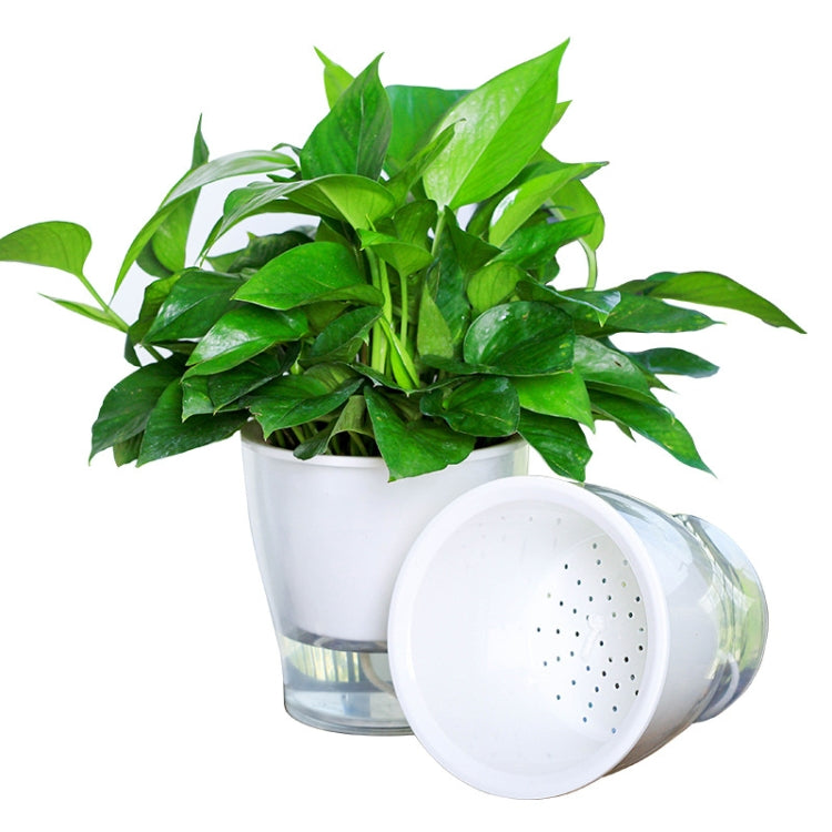 Fully Transparent Hydroponic Flower Pots Water Level Visible Non-Broken Glue Self-Absorbent Plastic Flower Pots, H102 Caliber 9cm, W03 Caliber 11cm, W05 Caliber 13cm, W09 Caliber 17.5cm, W10 Caliber 17.5cm
