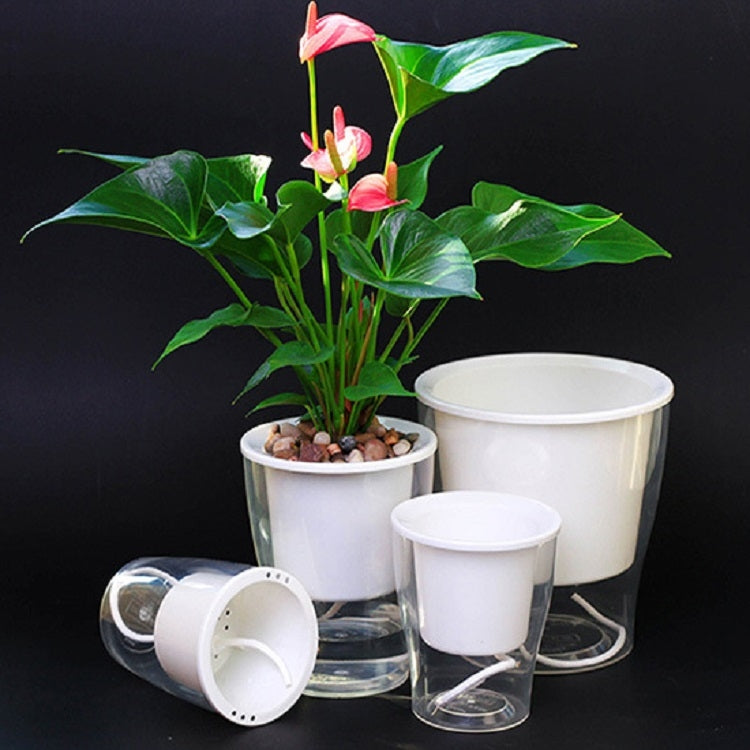 Fully Transparent Hydroponic Flower Pots Water Level Visible Non-Broken Glue Self-Absorbent Plastic Flower Pots, H102 Caliber 9cm, W03 Caliber 11cm, W05 Caliber 13cm, W09 Caliber 17.5cm, W10 Caliber 17.5cm
