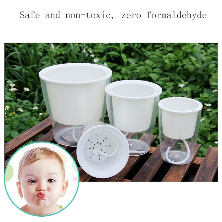 Fully Transparent Hydroponic Flower Pots Water Level Visible Non-Broken Glue Self-Absorbent Plastic Flower Pots, H102 Caliber 9cm, W03 Caliber 11cm, W05 Caliber 13cm, W09 Caliber 17.5cm, W10 Caliber 17.5cm
