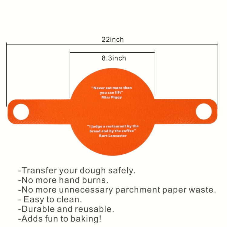 Oven Accessories Bread Dough Transfer Baking Mat Long Handle Extraction Mat, Brown, Orange