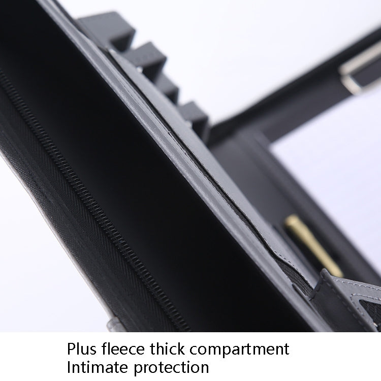 KC601 A4 Multifunctional Portable Folder Business Zipper Bag Leather Folder, Style:, No Chargeable No Calculator No Memo Pad (Black), No Chargeable No Calculator No Memo Pad (Dark Blue), No Chargeable No Calculator No Memo Pad (Gray)                   ...