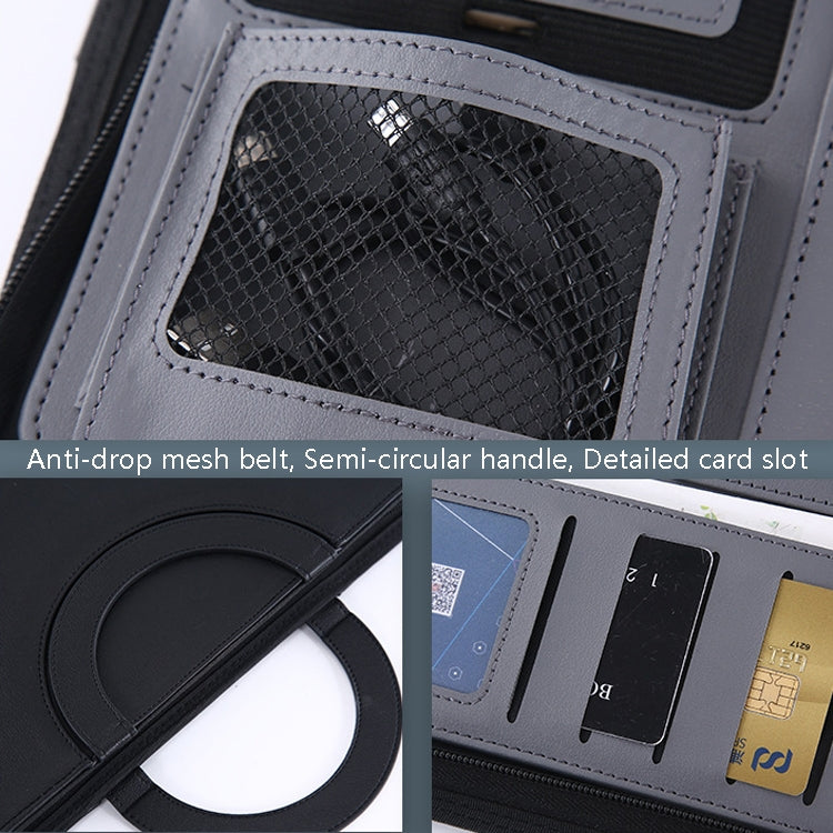 KC601 A4 Multifunctional Portable Folder Business Zipper Bag Leather Folder, Style:, No Chargeable No Calculator No Memo Pad (Black), No Chargeable No Calculator No Memo Pad (Dark Blue), No Chargeable No Calculator No Memo Pad (Gray)                   ...