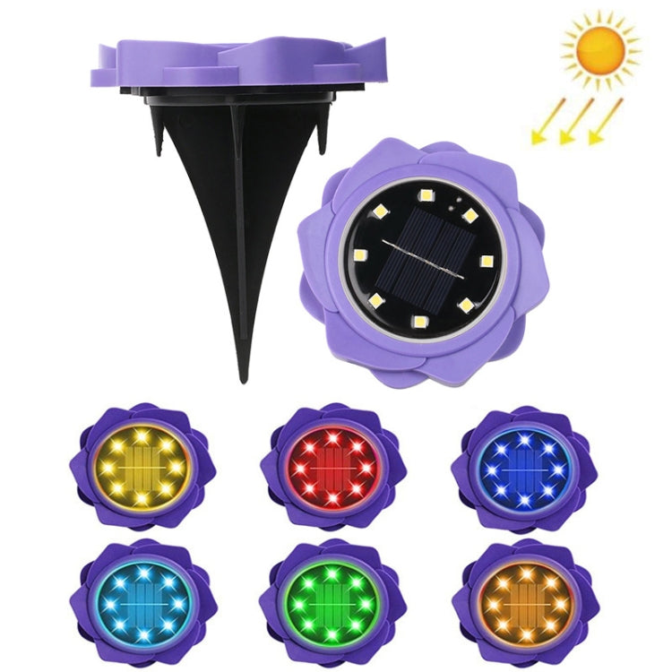 2 PCS 8 LEDs Solar Petals Buried Lamp Waterproof Garden Lawn Light, Specification:, Purple Lily (White Light), Purple Lily (Warm Light), Purple Lily (Colorful Light), Red Rose (White Light), Red Rose (Warm Light), Red Rose (Colorful Light)             ...