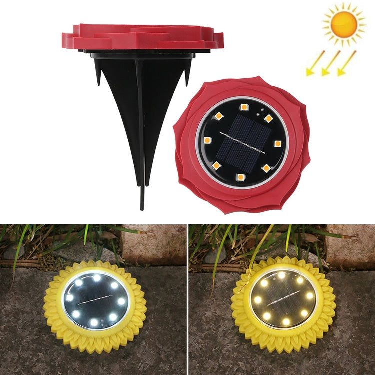 2 PCS 8 LEDs Solar Petals Buried Lamp Waterproof Garden Lawn Light, Specification:, Purple Lily (White Light), Purple Lily (Warm Light), Purple Lily (Colorful Light), Red Rose (White Light), Red Rose (Warm Light), Red Rose (Colorful Light)             ...