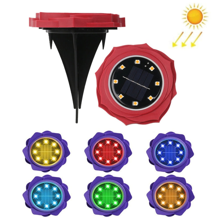 2 PCS 8 LEDs Solar Petals Buried Lamp Waterproof Garden Lawn Light, Specification:, Purple Lily (White Light), Purple Lily (Warm Light), Purple Lily (Colorful Light), Red Rose (White Light), Red Rose (Warm Light), Red Rose (Colorful Light)             ...