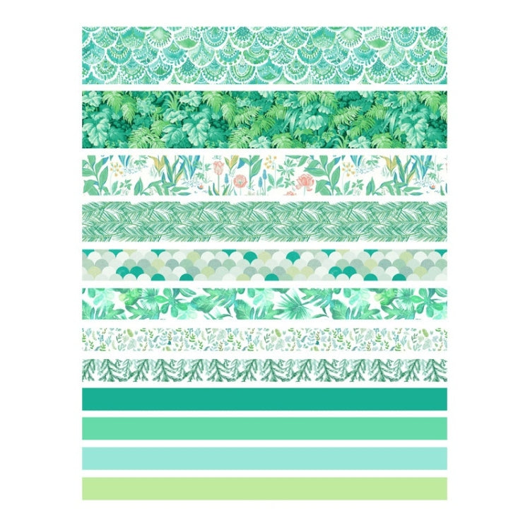 Antique And Paper Tape Hand Account DIY Decoration Material, Green Mint, Blue Trajectory, Geometric Patterns, Van Gogh Impression, Ancient Style, Sakura Party, Flower Fragments