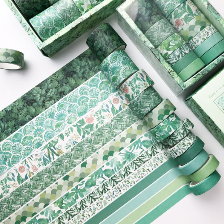Antique And Paper Tape Hand Account DIY Decoration Material, Green Mint, Blue Trajectory, Geometric Patterns, Van Gogh Impression, Ancient Style, Sakura Party, Flower Fragments