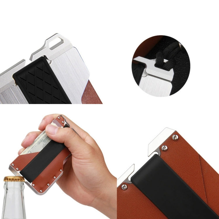 JK02 Metal Card Holder RFID Anti-Theft  Leather Wallet EDC Multifunctional Stainless Steel Aluminum Alloy Card Holder, Black, Black+  Khaki +Black, Black+Black + Orange, Black  + Khaki  + Orange, Silver  + Black + Black, Silver + Khaki  + Black        ...