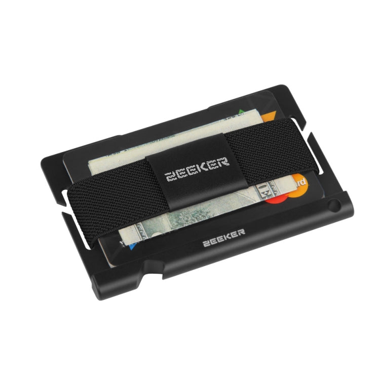 ZEEKER JK03  Aluminum Alloy Card Holder Multi-Function Elastic Band Women And Men Wallet Metal Business Card Holder, Red, Yellow, Green, Blue, Purple, Black, Light Coffee, Dark Coffee