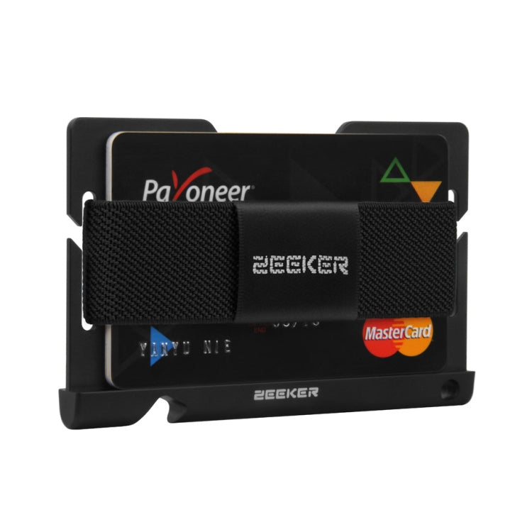 ZEEKER JK03  Aluminum Alloy Card Holder Multi-Function Elastic Band Women And Men Wallet Metal Business Card Holder, Red, Yellow, Green, Blue, Purple, Black, Light Coffee, Dark Coffee