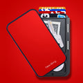 New-Bring Metal Card Holder RFID Anti-Theft Magnetic Automatic Shift Business Card Sase Waterproof Wallet, Red, Blue, Carbon Fiber