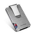 New-Bring Metal Carbon Fiber Wallet Ultra-Thin Card Holder Male RFID Anti-Theft Simple Wallet Bank Credit Card Storage Device, Silver, Black