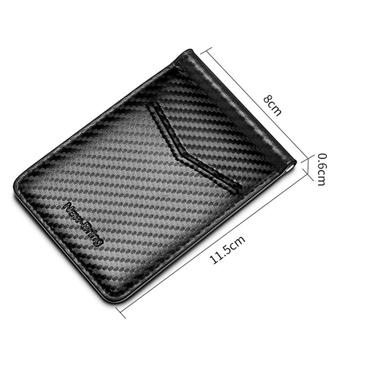 New-Bring Anti-Theft RFID Card Holder Men Ultra-Thin Card Holder Multi-Card Position ID Leather Case, Black, Carbon Fiber