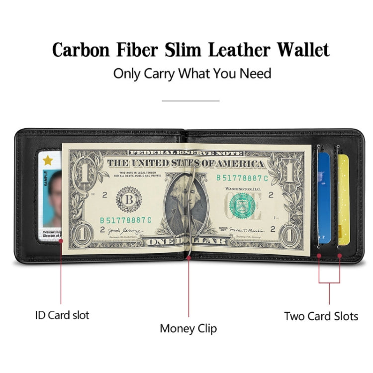 New-Bring Anti-Theft RFID Card Holder Men Ultra-Thin Card Holder Multi-Card Position ID Leather Case, Black, Carbon Fiber