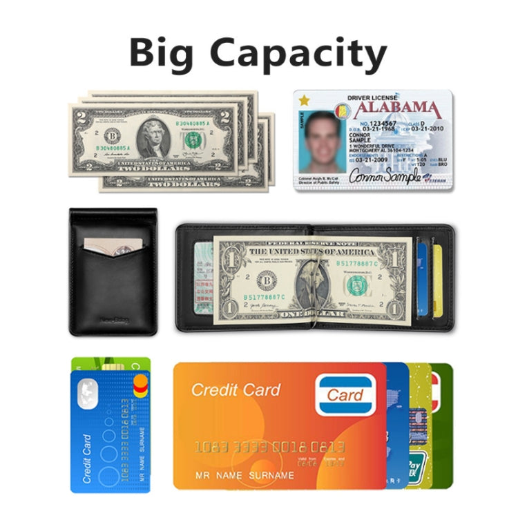 New-Bring Anti-Theft RFID Card Holder Men Ultra-Thin Card Holder Multi-Card Position ID Leather Case, Black, Carbon Fiber