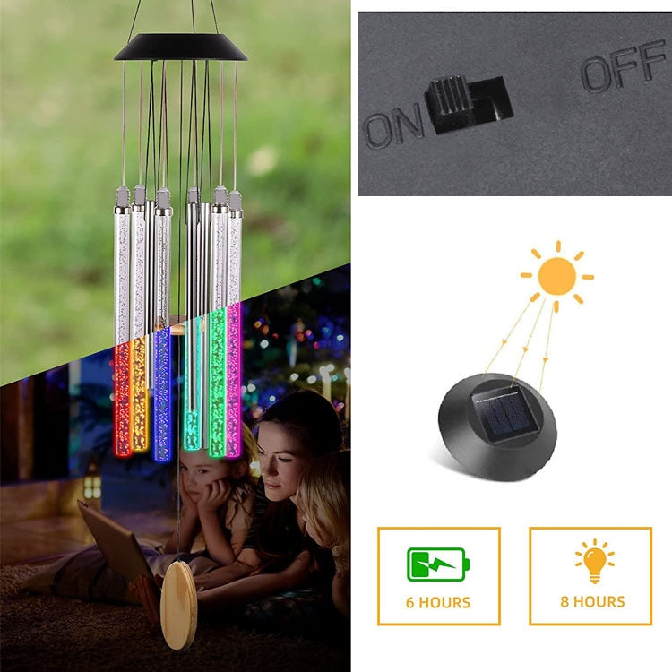 Outdoor Solar Colorful Gradient Rotating Wind Chime Garden Decorative Light
