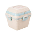 Wheat Straw Portable Three-Layer Lunch Box Can Be Microwaved, Blue, Pink