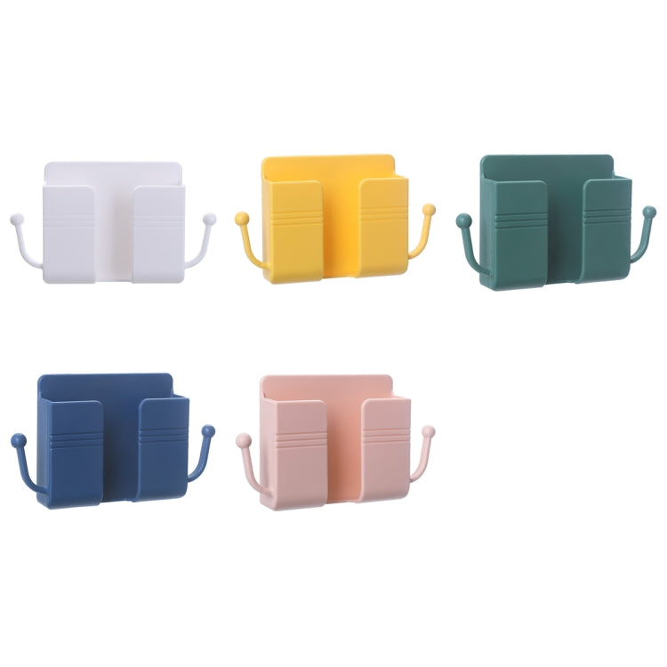 10 PCS Wall-Mounted Remote Control Storage Box Bedside Mobile Phone Charging Stand, 10 PCS Green, 10 PCS Blue, 10 PCS Pink, 10 PCS White, 10 PCS Yellow