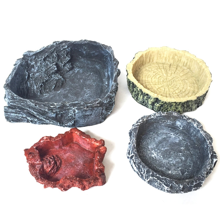 Little Red Food Bowl Reptile Water Food Basin Turtle Lizard Snake Water Basin, 3 PCS Little Red Food Bowl, 2 PCS Small Gray Food Bowl, 2 PCS Wood Pattern Food Bowl, 2 PCS Large Food Bowl