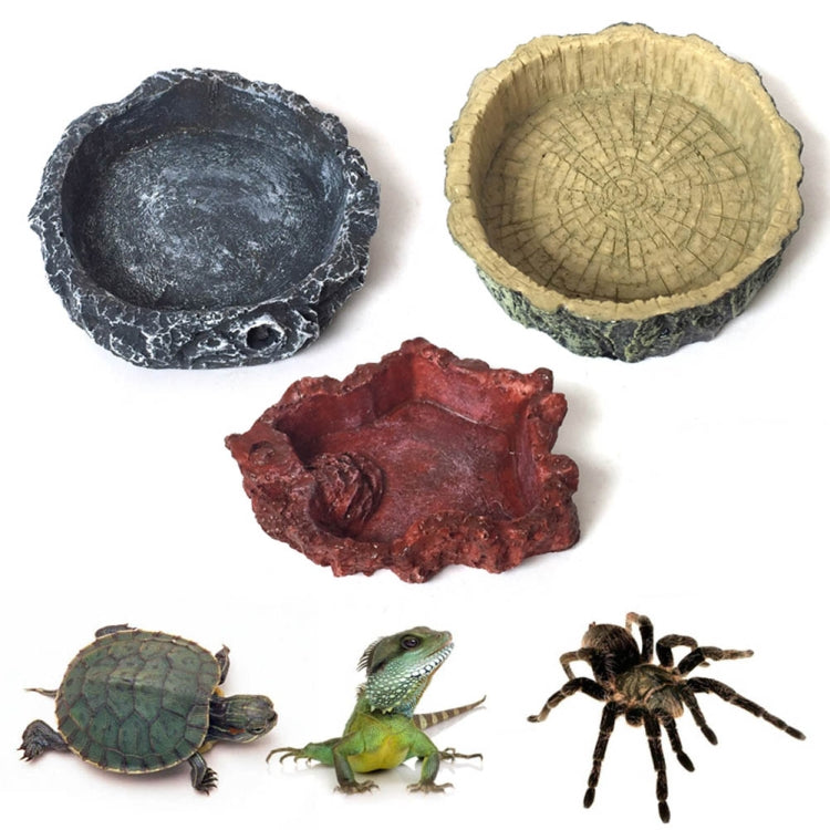 Little Red Food Bowl Reptile Water Food Basin Turtle Lizard Snake Water Basin, 3 PCS Little Red Food Bowl, 2 PCS Small Gray Food Bowl, 2 PCS Wood Pattern Food Bowl, 2 PCS Large Food Bowl