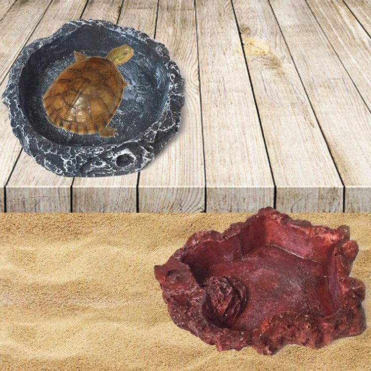 Little Red Food Bowl Reptile Water Food Basin Turtle Lizard Snake Water Basin, 3 PCS Little Red Food Bowl, 2 PCS Small Gray Food Bowl, 2 PCS Wood Pattern Food Bowl, 2 PCS Large Food Bowl