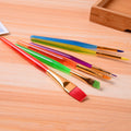 Zhu Ting Color Plastic Rod Children Paint Brush Set Gouache Watercolor Paint Brush Set, 6pcs/Set