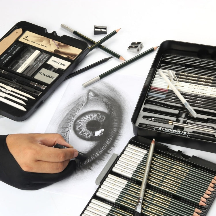 KALOUR 70 in 1  Sketch Pencil Iron Box Set Sketch Tool Set Fine Art Painting Pencil, 70 in 1 Sketch Pencil