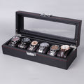 Carbon Fiber PU Leather Watch Box Jewelry Storage Box Packaging Box, Style:, 6 Watch Positions, 10 Watch Positions, 12 Watch Positions, 6 + 3 Red Black, Double-layer