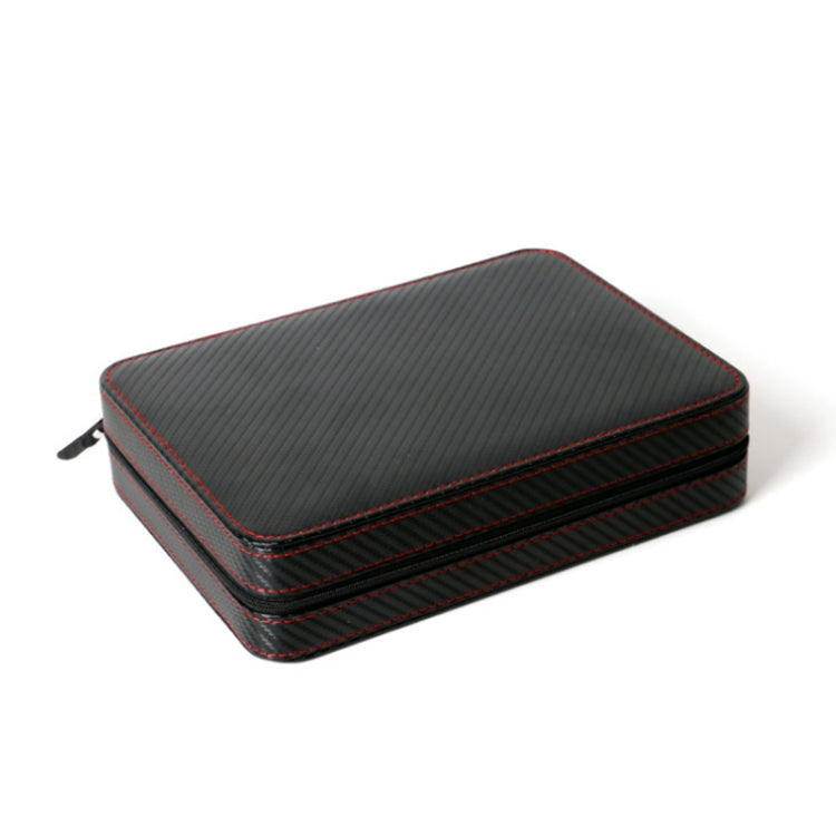 PU Leather Full Carbon Fiber Zipper Watch Bag Watch Storage Display Box, Style:, 02 Watch Position, 04 Watch Position, 08 Watch Position Carbon Fiber
