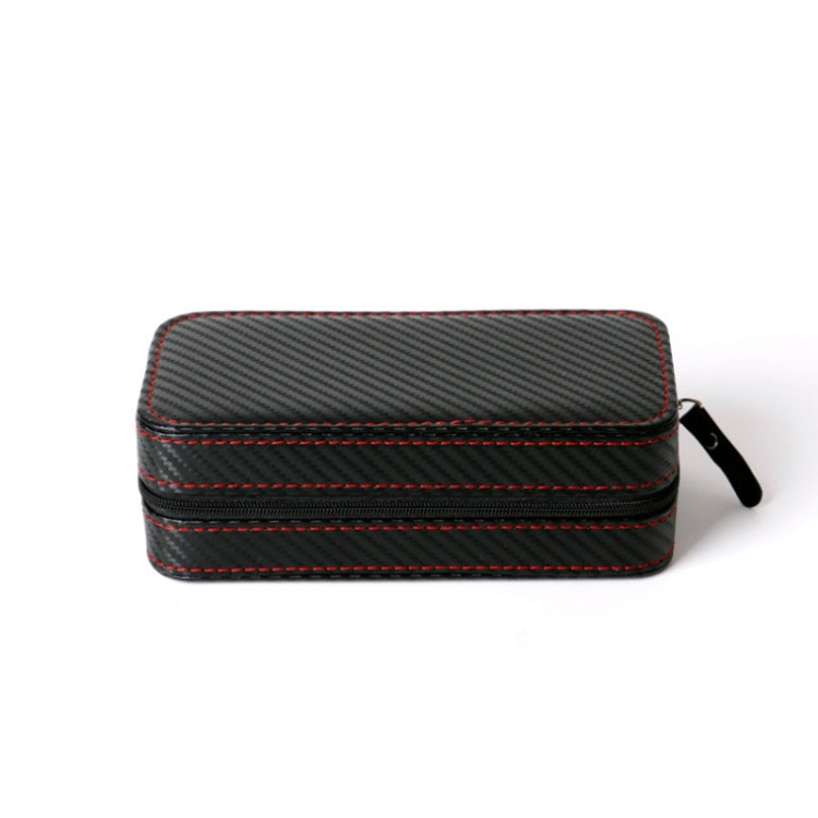 PU Leather Full Carbon Fiber Zipper Watch Bag Watch Storage Display Box, Style:, 02 Watch Position, 04 Watch Position, 08 Watch Position Carbon Fiber