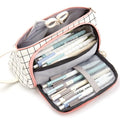 Angoo Large Capacity Pencil Case Cute Canvas Stationery Bag, Black White In The Palm