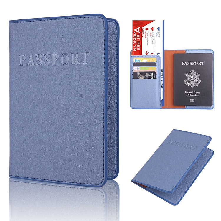MS101 Frosted PU Multi-Card Passport Holder Travel Abroad Passport Card Holder, Blue, Khaki, Pink, Sky Blue, Dirty Yellow, Big Red