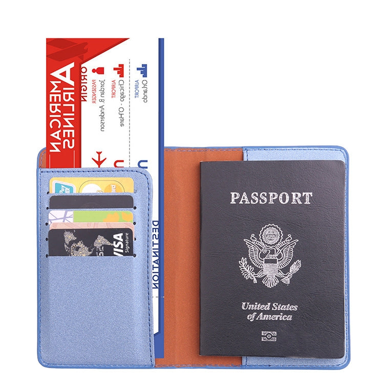 MS101 Frosted PU Multi-Card Passport Holder Travel Abroad Passport Card Holder, Blue, Khaki, Pink, Sky Blue, Dirty Yellow, Big Red