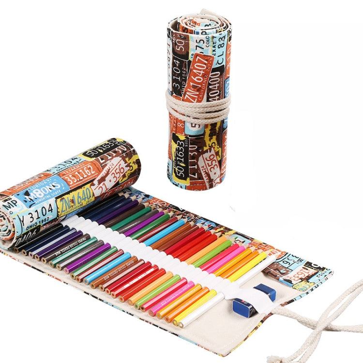Handmade Canvas Pen Curtain Large-Capacity Pencil Case For Boys And Girls Color Pencil Sketch Stationery Box, 12 Holes, 24 Holes, 36 Holes, 2 PCS 36 Holes, 48 Holes, 72 Holes, 2 PCS 24 Holes
