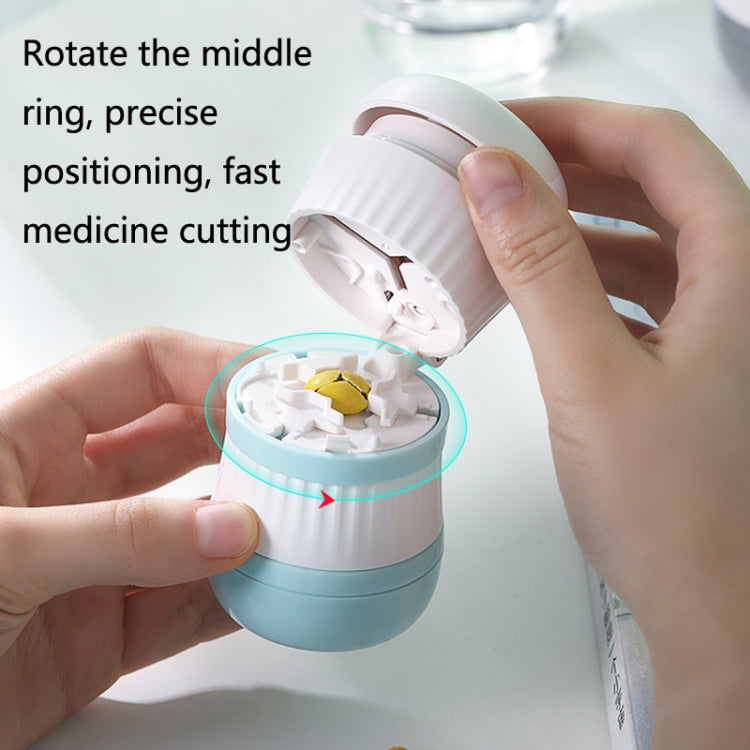 TR018 Medicine Cutter Grinding and Crushing Pill Box, Green, Pink