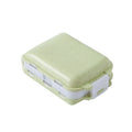 6 PCS C1617 Portable Dispensing Sealed Pill Box Wheat Straw Large-capacity Storage Box, Green, Blue, Beige, Pink