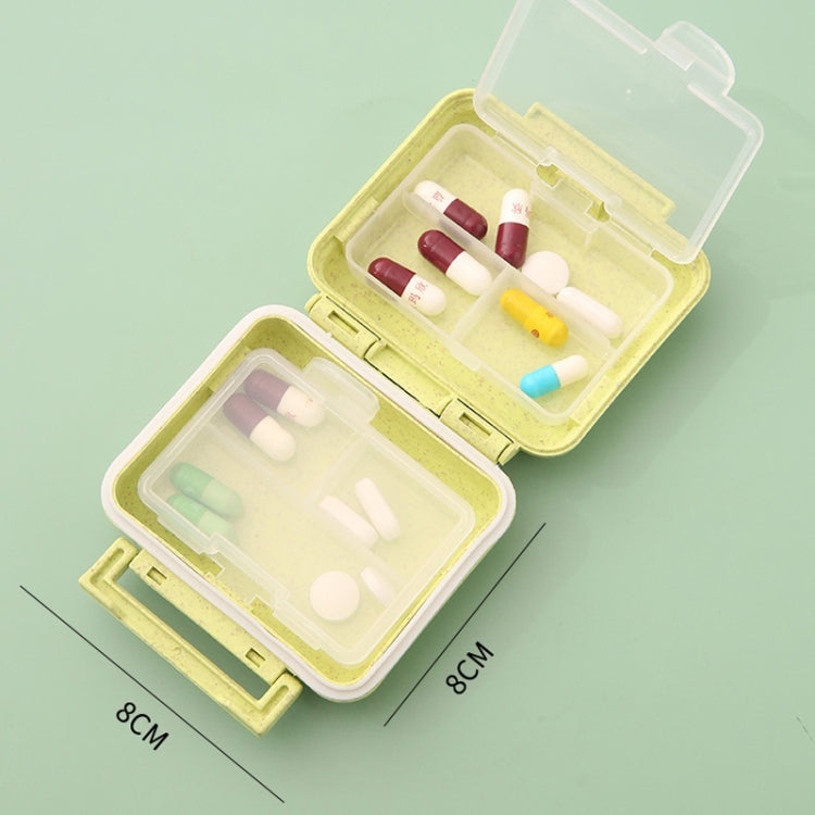JS0018 Wheat Portable Sealed Pill Box with 6 Compartments For Pill Health Care Box, Beige, Pink, Green, Solid Pink, Solid Orange, Solid Yellow, Solid Green