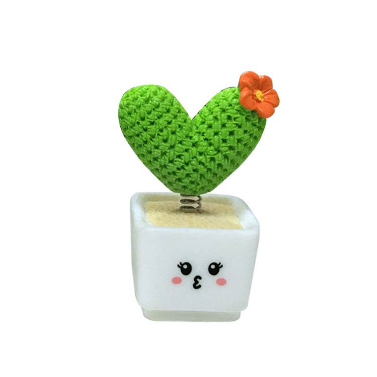 Small Fresh Cactus Ornaments Resin Plants Small Potted Car Ornaments, Heart Shape, Fairy Ball, Fairy Column, Fairy Column (High 3.8cm)