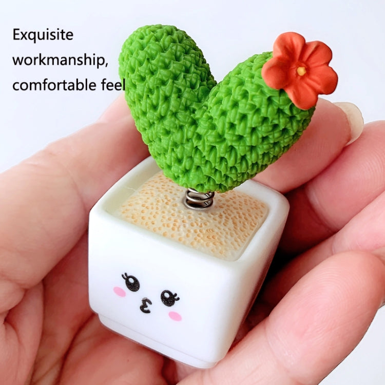 Small Fresh Cactus Ornaments Resin Plants Small Potted Car Ornaments, Heart Shape, Fairy Ball, Fairy Column, Fairy Column (High 3.8cm)