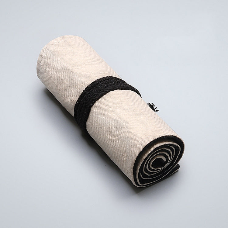 12 Holes Solid Handmade Canvas Color Pencil Curtain Painting Special Storage Bag Large Capacity Roll Pen Bag, 12 Holes, 24 Holes, 36  Holes, 48  Holes, 72 Holes