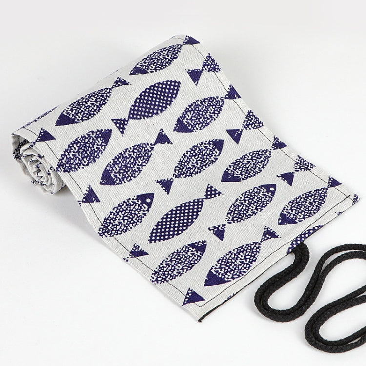 12 Holes Saury Hand Canvas Pen Curtain Color Lead Roller Pen Bag Storage Stationery Box, 12 Holes, 24 Holes, 36  Holes, 48  Holes, 72 Holes
