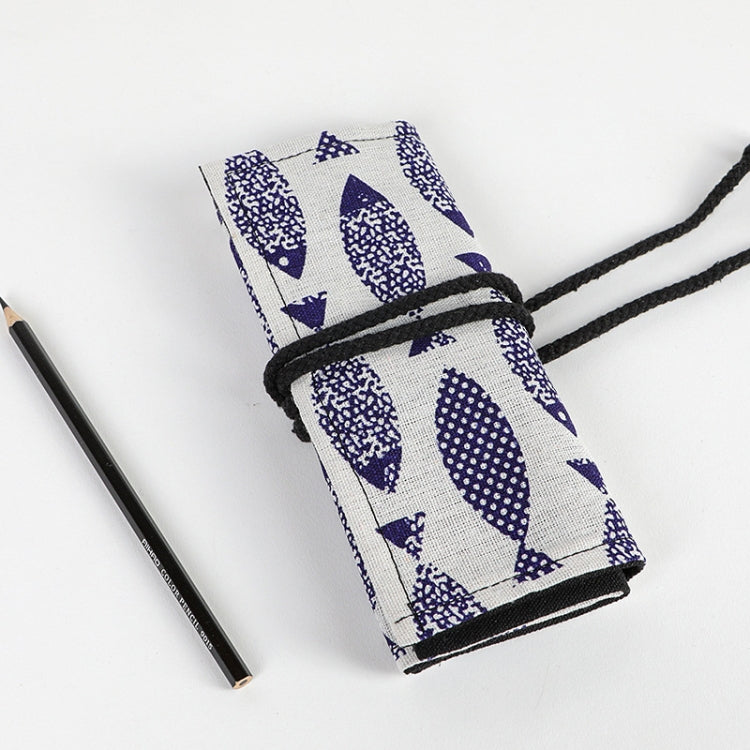12 Holes Saury Hand Canvas Pen Curtain Color Lead Roller Pen Bag Storage Stationery Box, 12 Holes, 24 Holes, 36  Holes, 48  Holes, 72 Holes