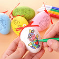 4 PCS Handmade Cartoon Painted Easter Eggs Children's Educational Toys, Random Pattern and Color, 4 PCS Painted Easter Eggs