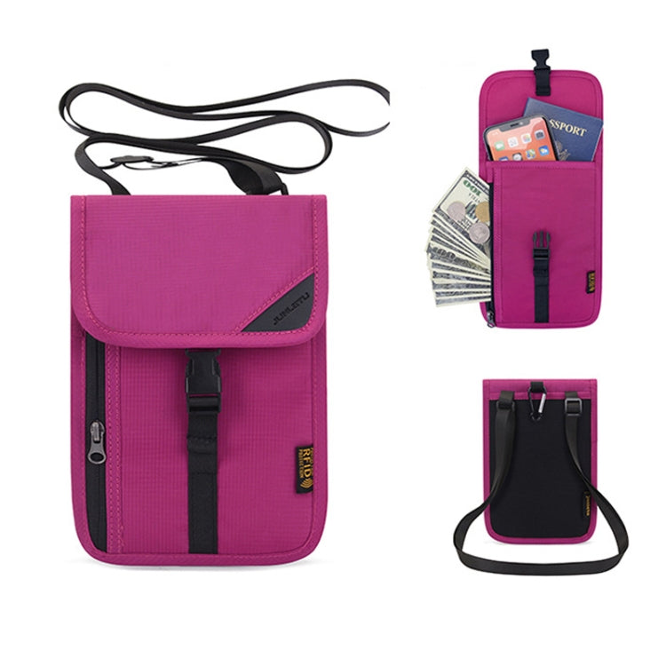 1062 Travel Passport Bag RFID Multi-Function Document Holder Hanging Neck Ticket Protective Case, 1062 Rose Red, 1062 Blue, 1062 Purple, 1062 Black, 1062 Light Grey, 1062 Gray