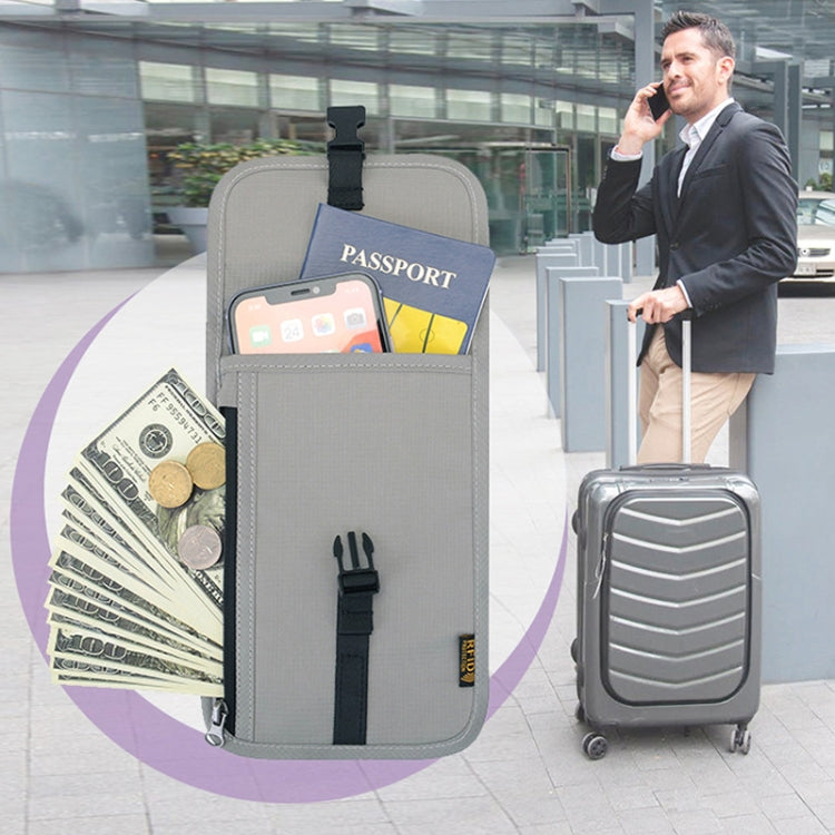 1062 Travel Passport Bag RFID Multi-Function Document Holder Hanging Neck Ticket Protective Case, 1062 Rose Red, 1062 Blue, 1062 Purple, 1062 Black, 1062 Light Grey, 1062 Gray