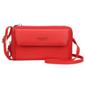 Baellerry Ladies Single Shoulder Messenger Bag Large Capacity Double Zipper Mobile Phone Bag, Red, Green, Blue, Black, Dark Pink, Light Pink