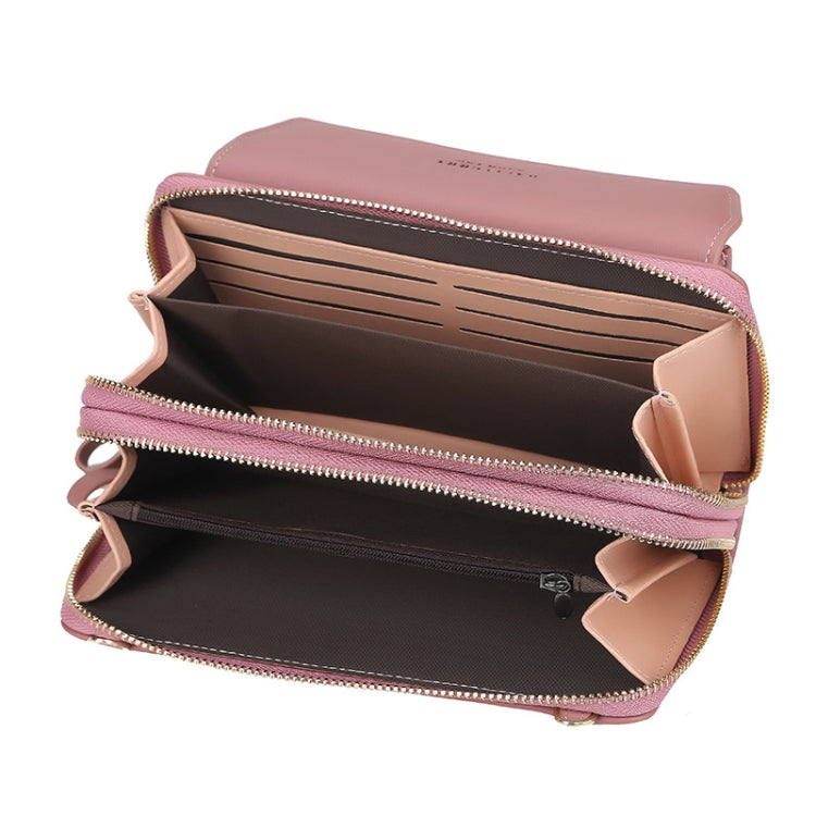 Baellerry Ladies Single Shoulder Messenger Bag Large Capacity Double Zipper Mobile Phone Bag, Red, Green, Blue, Black, Dark Pink, Light Pink
