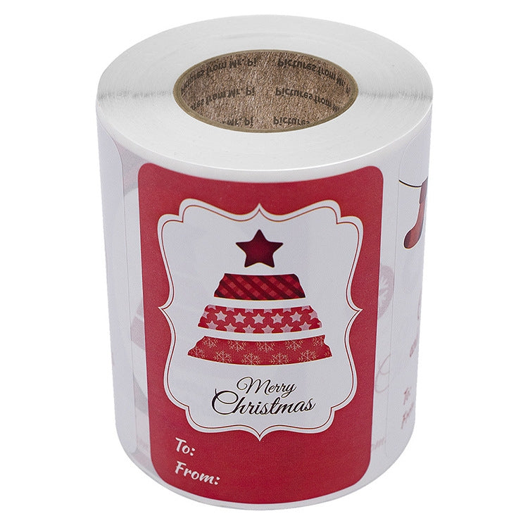 LG-Q090904-50/75 Red Christmas Elk Sticker Self Adhesive Gift Label, LG-Q090904-50/75