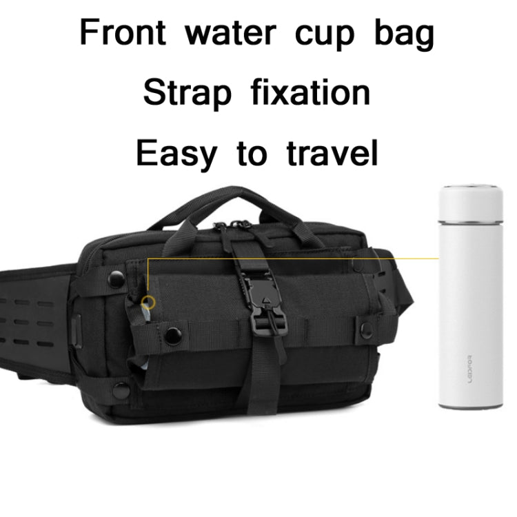 Ozuko 9450 Men Waterproof Waist Bag Sports Trend Shoulder Messenger Bag, Black, Khaki