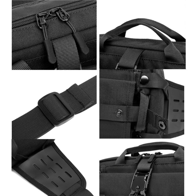 Ozuko 9450 Men Waterproof Waist Bag Sports Trend Shoulder Messenger Bag, Black, Khaki